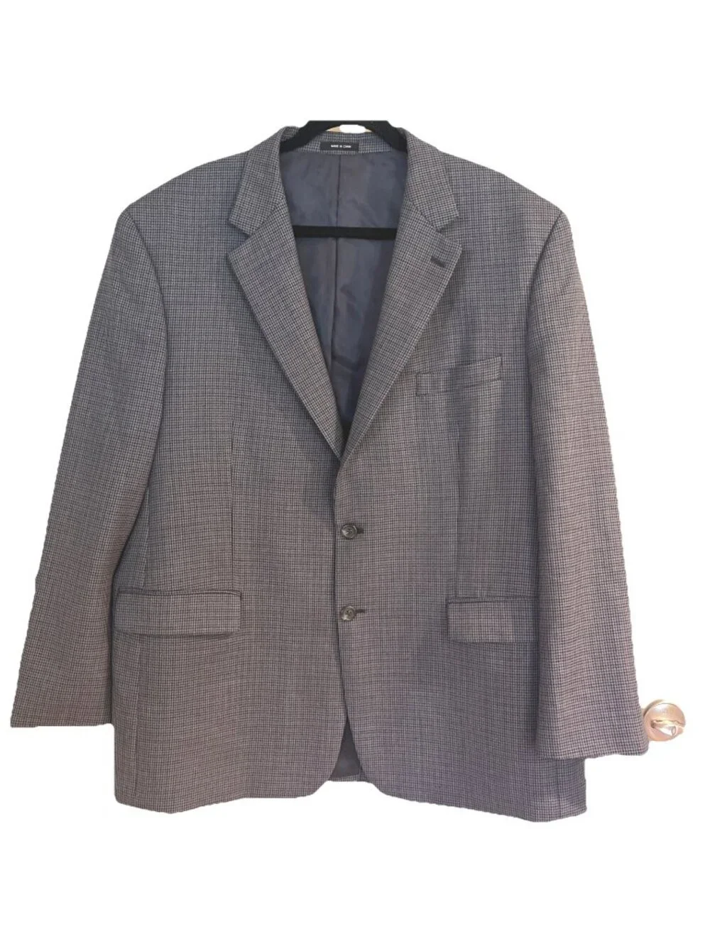 Lauren Ralph Lauren Mens Blazer Jacket Sz 48R Blue&black Herringbone Sport Coat